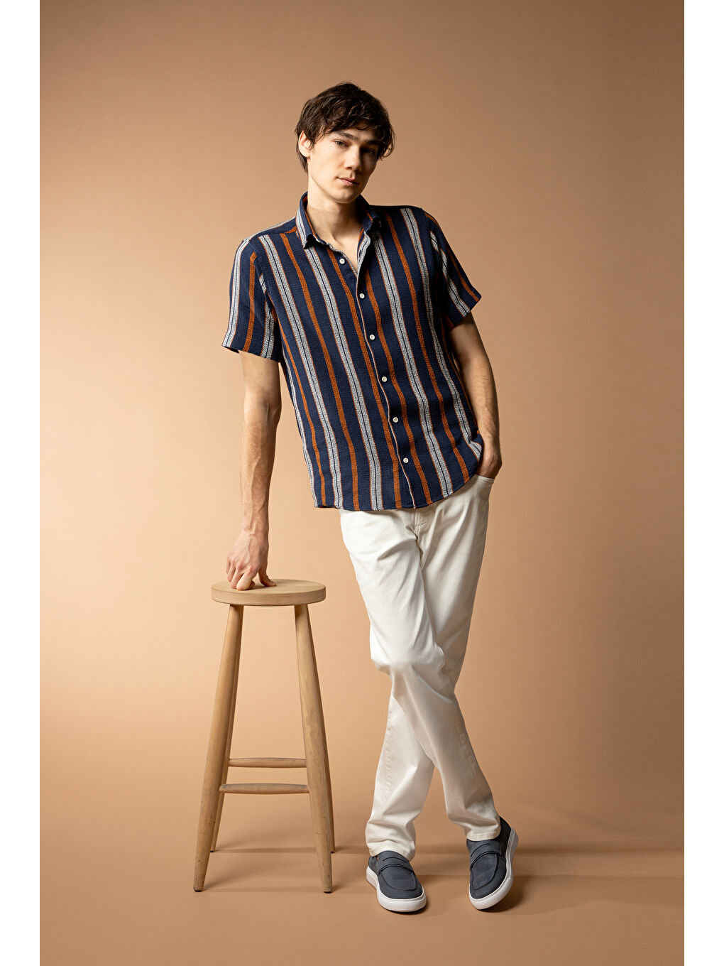 Ekru Regular Fit Elastanlı Denim Jean Pantolon