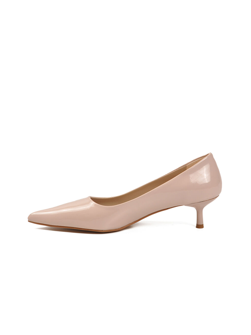 Bej Rugan Hafif Kadın İnce Kısa Topuklu Ayakkabı 458343 Z-3