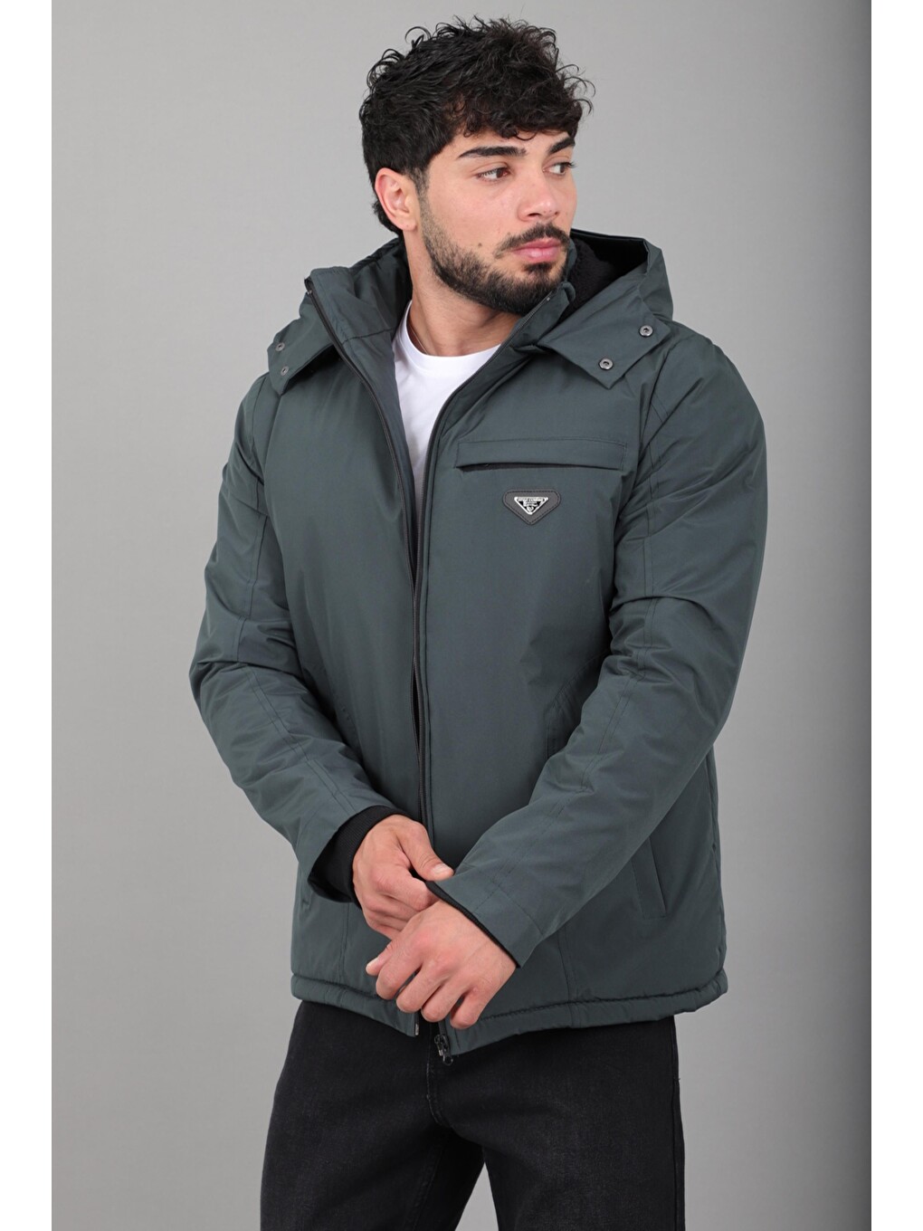Petrol İçi Kürlü Spor Elastanlı Mont/kaban Pldp3016_50509-2