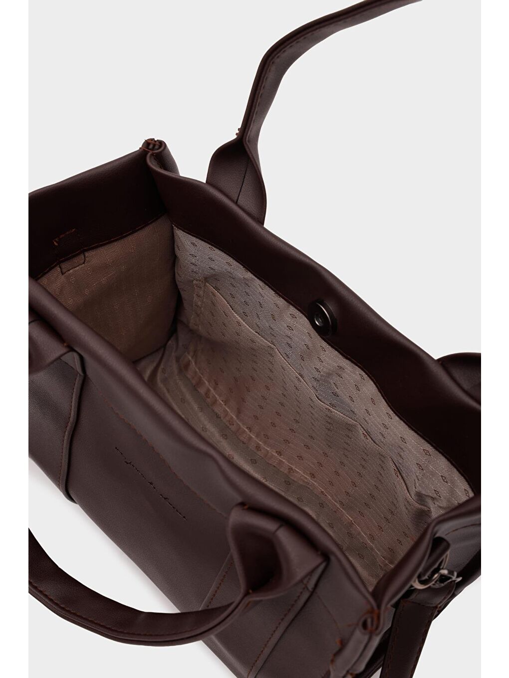 Kahverengi Bonnie Deri Tote Bag Acı Kahve-4