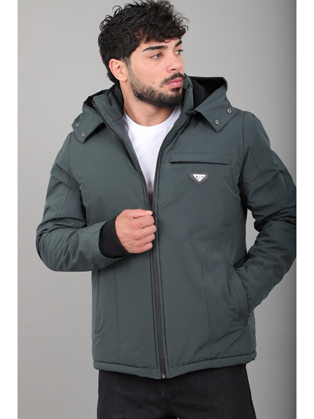 Petrol İçi Kürlü Spor Elastanlı Mont/kaban Pldp3016_50509-4
