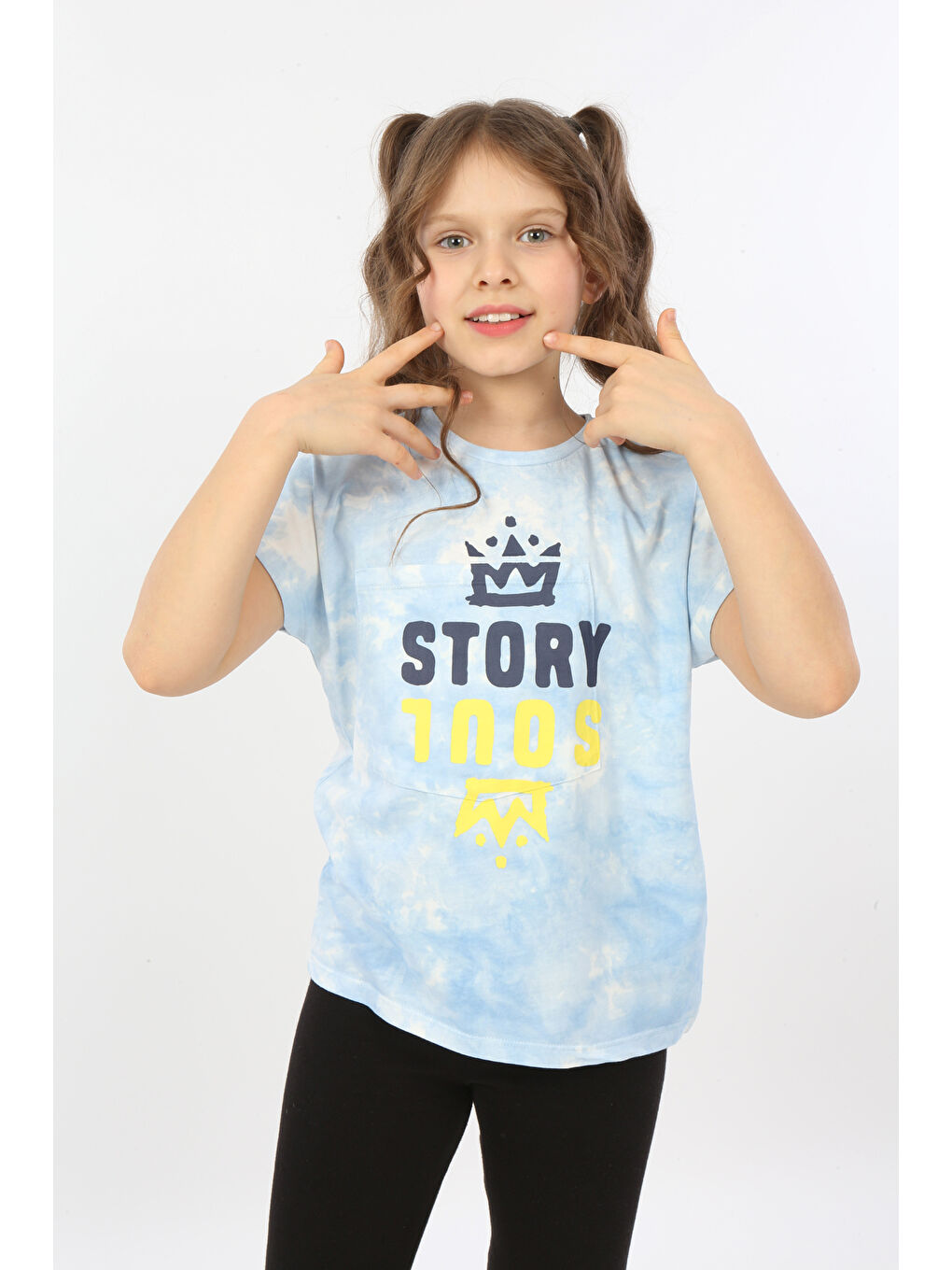 Lila Kız Çocuk Story Soul Baskılı Tişört-5