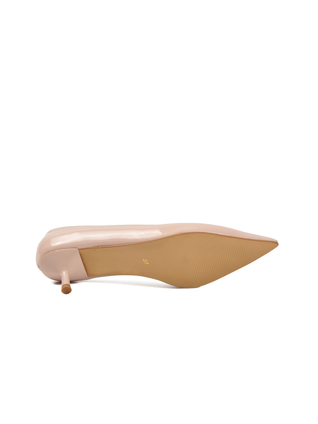 Bej Rugan Hafif Kadın İnce Kısa Topuklu Ayakkabı 458343 Z-4