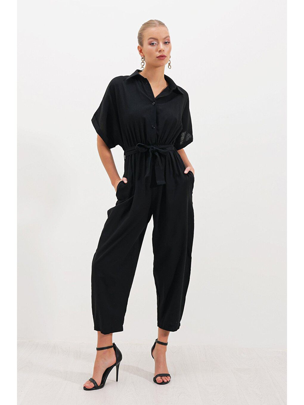 Siyah Kolu Katlamalı Cepli TULUM-3