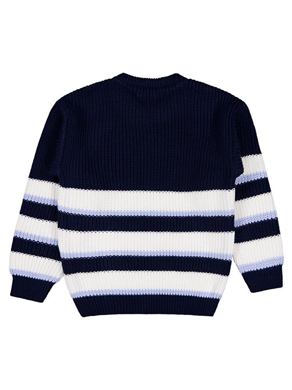 Lacivert Boys Çizgili Gömlekli 6-9 Yaş Kazak-1