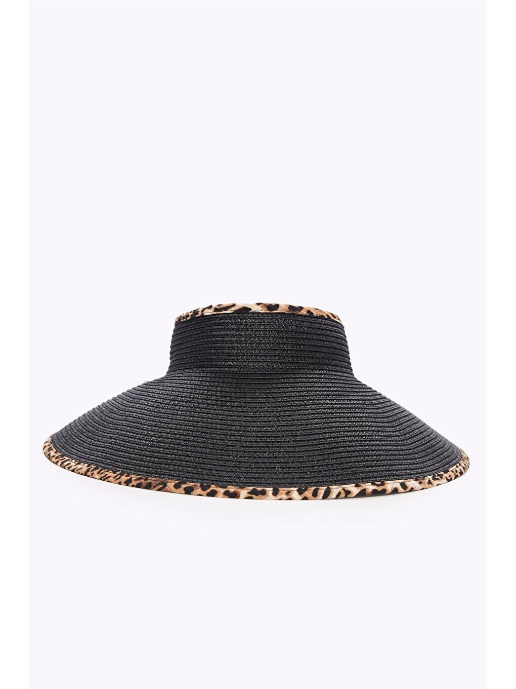 Fiyonk Detaylı Katlanabilir Siyah Kahve Vizör Plaj Şapkası 17