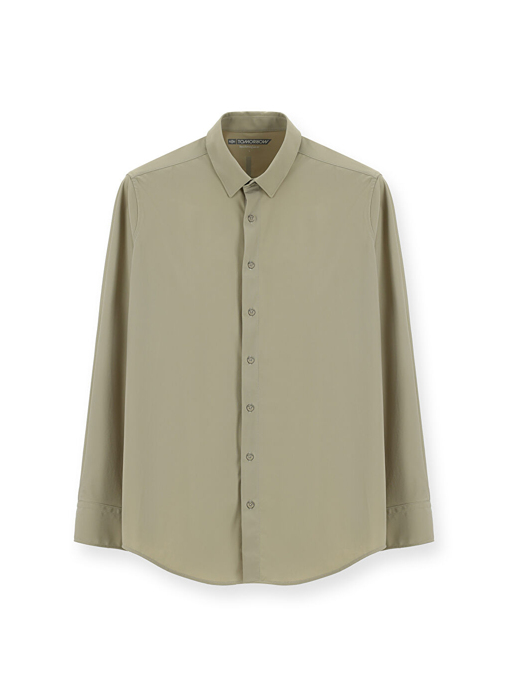 Bej Techno-Line Uzun Kol Regular Fit Elastanlı Gömlek-2