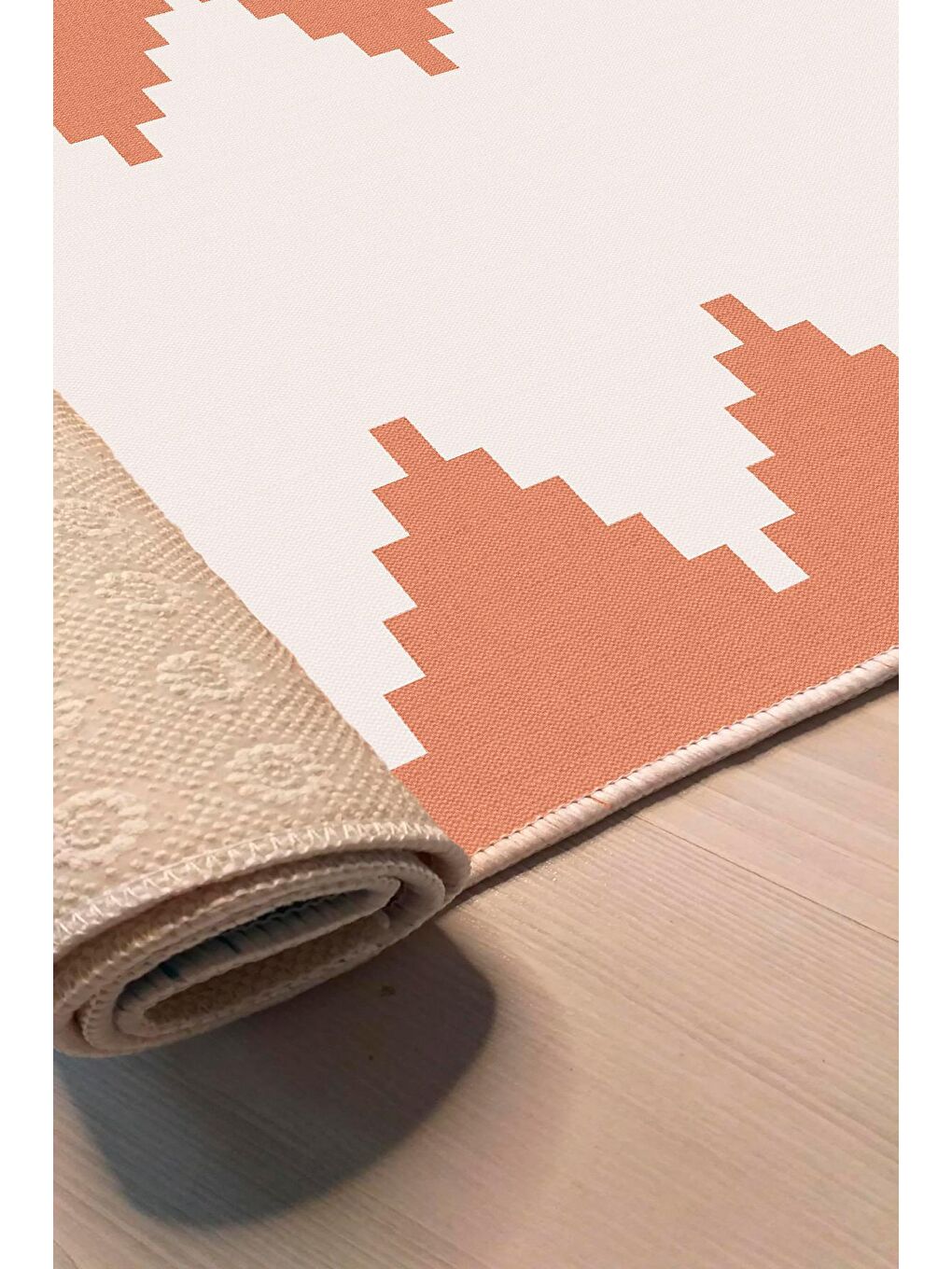 Turuncu Dekoratif Özel Tasarım Modern Halısı 120x180 cm-4