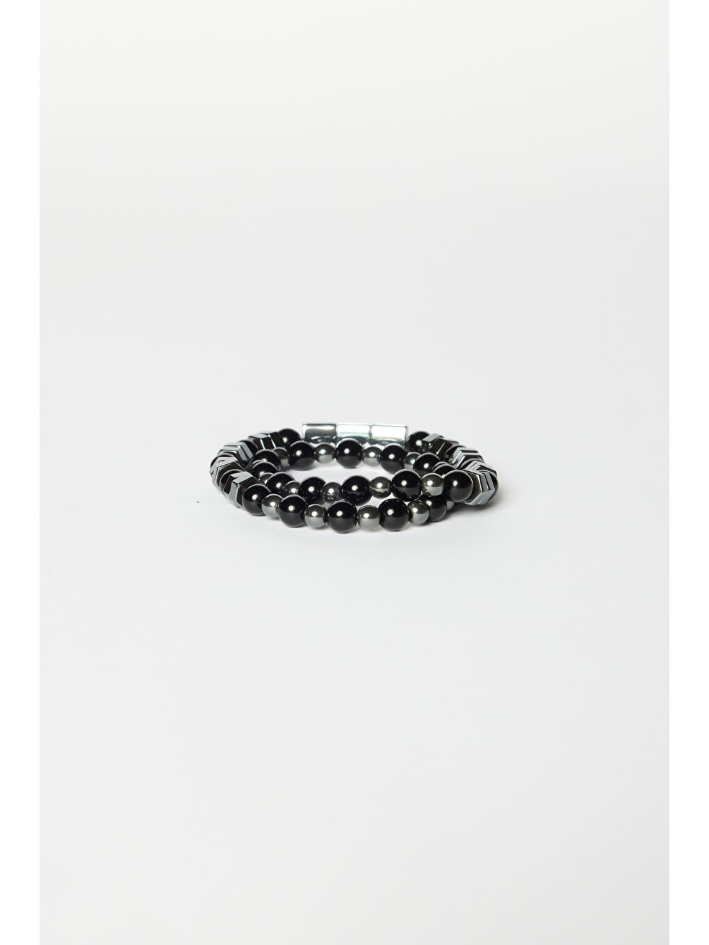Erkek Siyah Doğal Taş Boncuk Bileklik-1