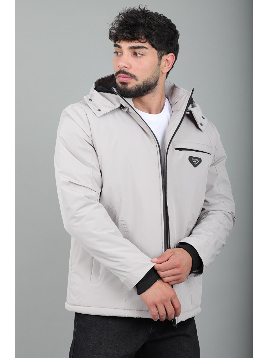 Bej İçi Kürlü Spor Elastanlı Mont/kaban Pldp3016_50509-1