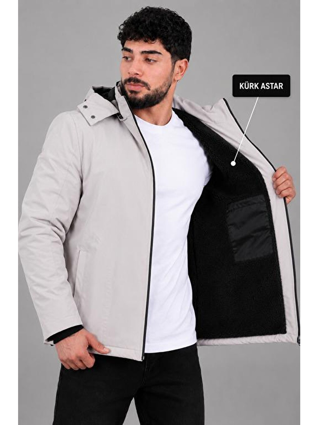 Bej İçi Kürlü Spor Elastanlı Mont/kaban Pldp3016_50509-2
