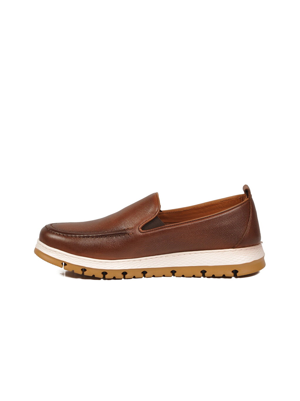 Kahverengi Erkek Taba Hakiki Deri Rahat Tabanlı Makosen Casual Ayakkabı Loafer 6574 M-1