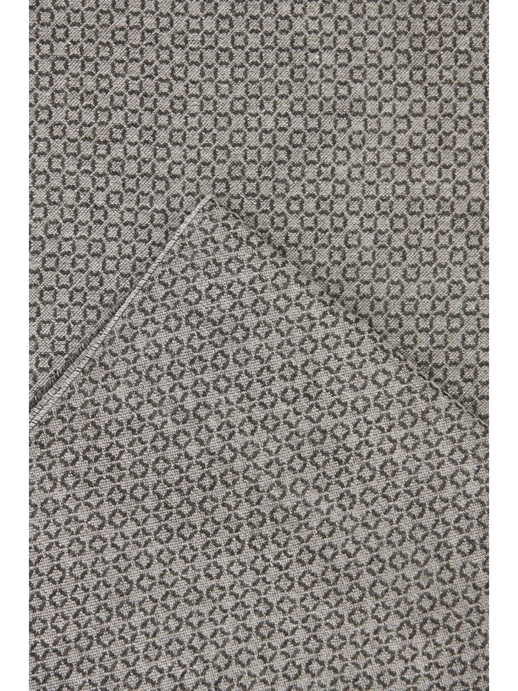 Erkek Siyah-Gri Desenli Örme Atkı-1