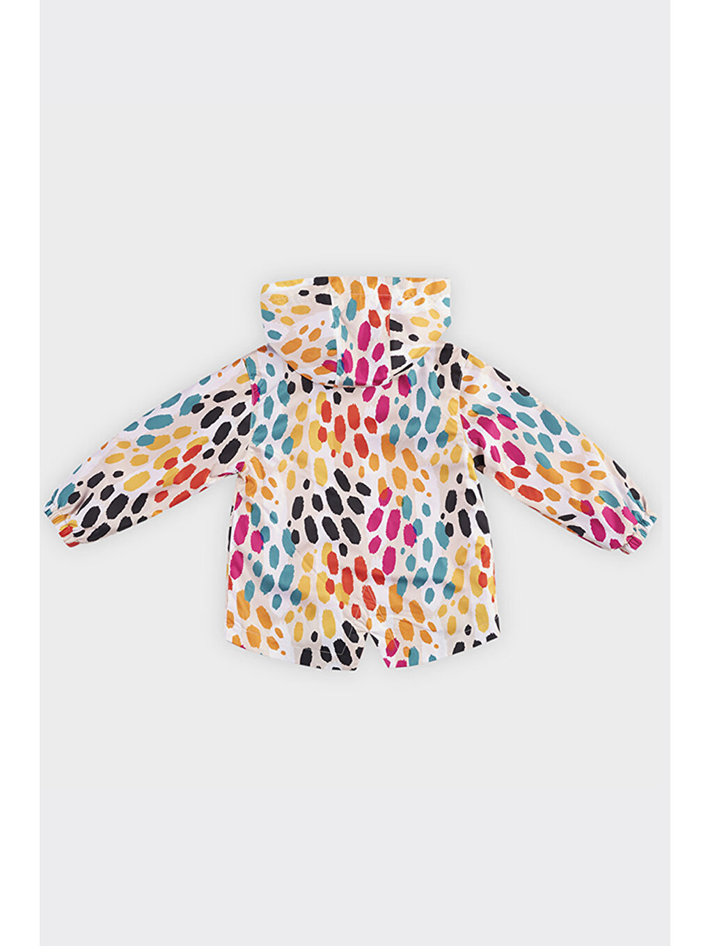 Kız Bebek Leopar Desenli Bej Yağmurluk-1