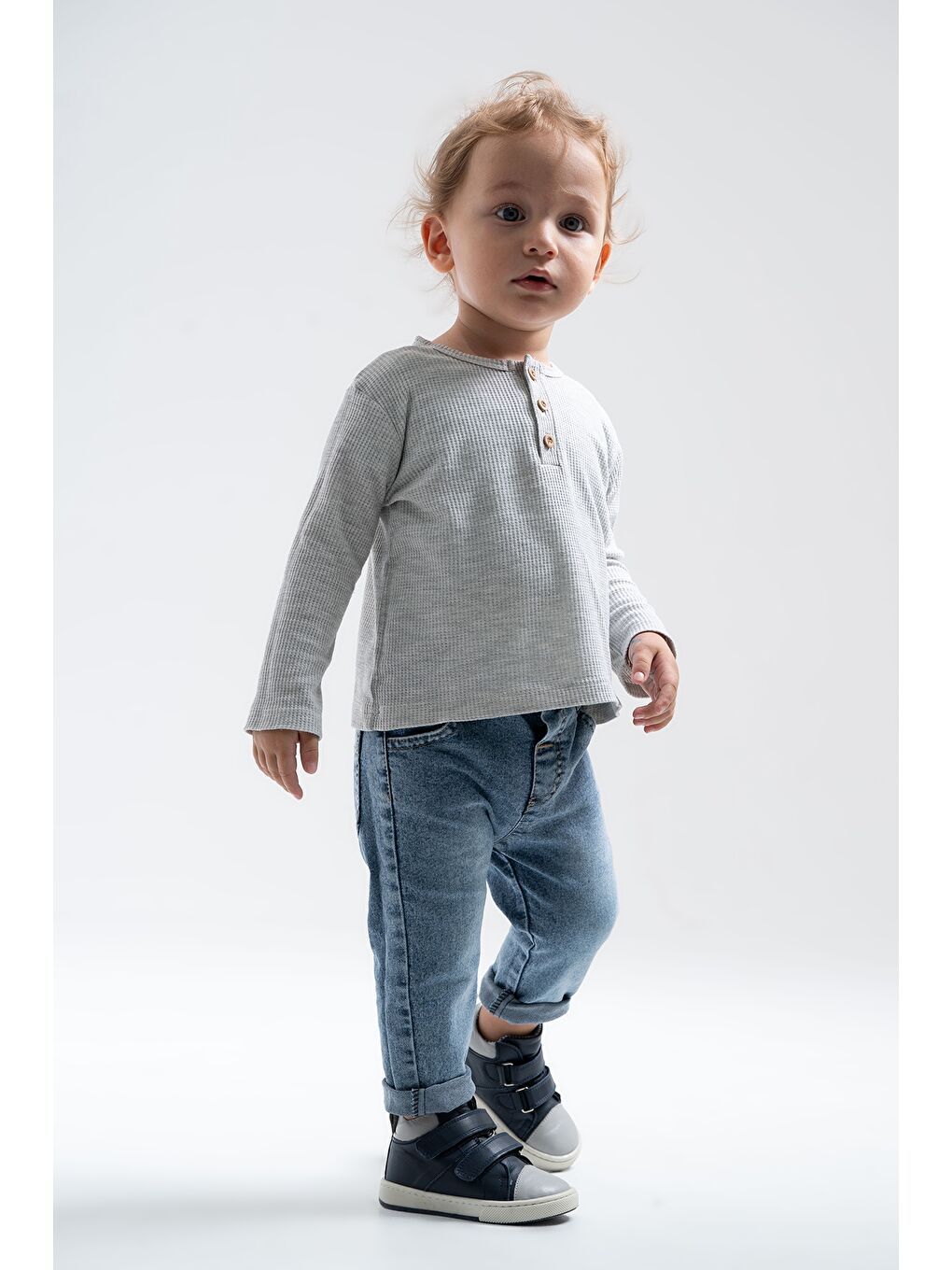 Erkek Çocuk Lacivert Hakiki Deri Suya Dayanıklı Anatomik İlk Adım Bot-1