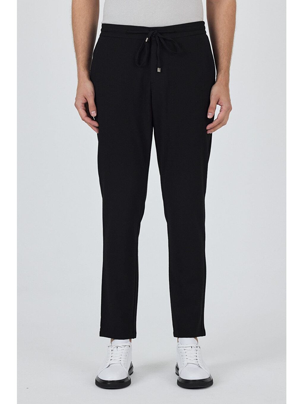 Siyah Esnek Lastikli Yandan Cepli Casual Comfort Fit Jogger Pantolon 1003250210