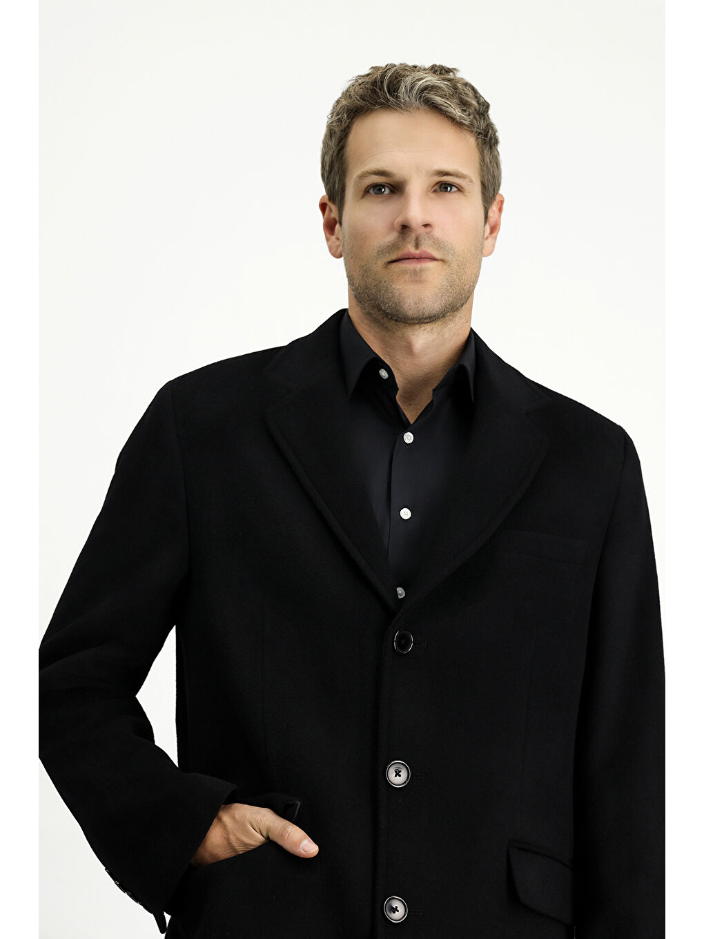 Siyah Yünlü Klasik Kaban-2