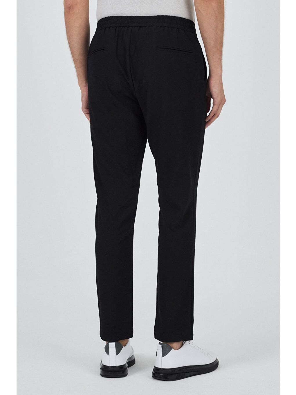 Siyah Esnek Lastikli Yandan Cepli Casual Comfort Fit Jogger Pantolon 1003250210-4