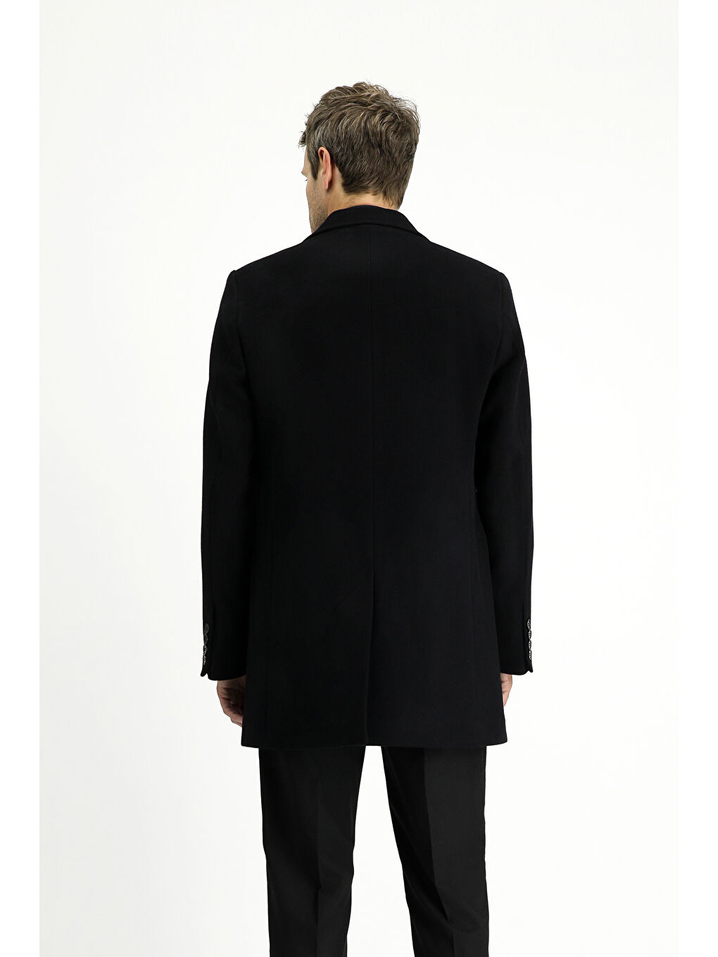 Siyah Yünlü Klasik Kaban-3