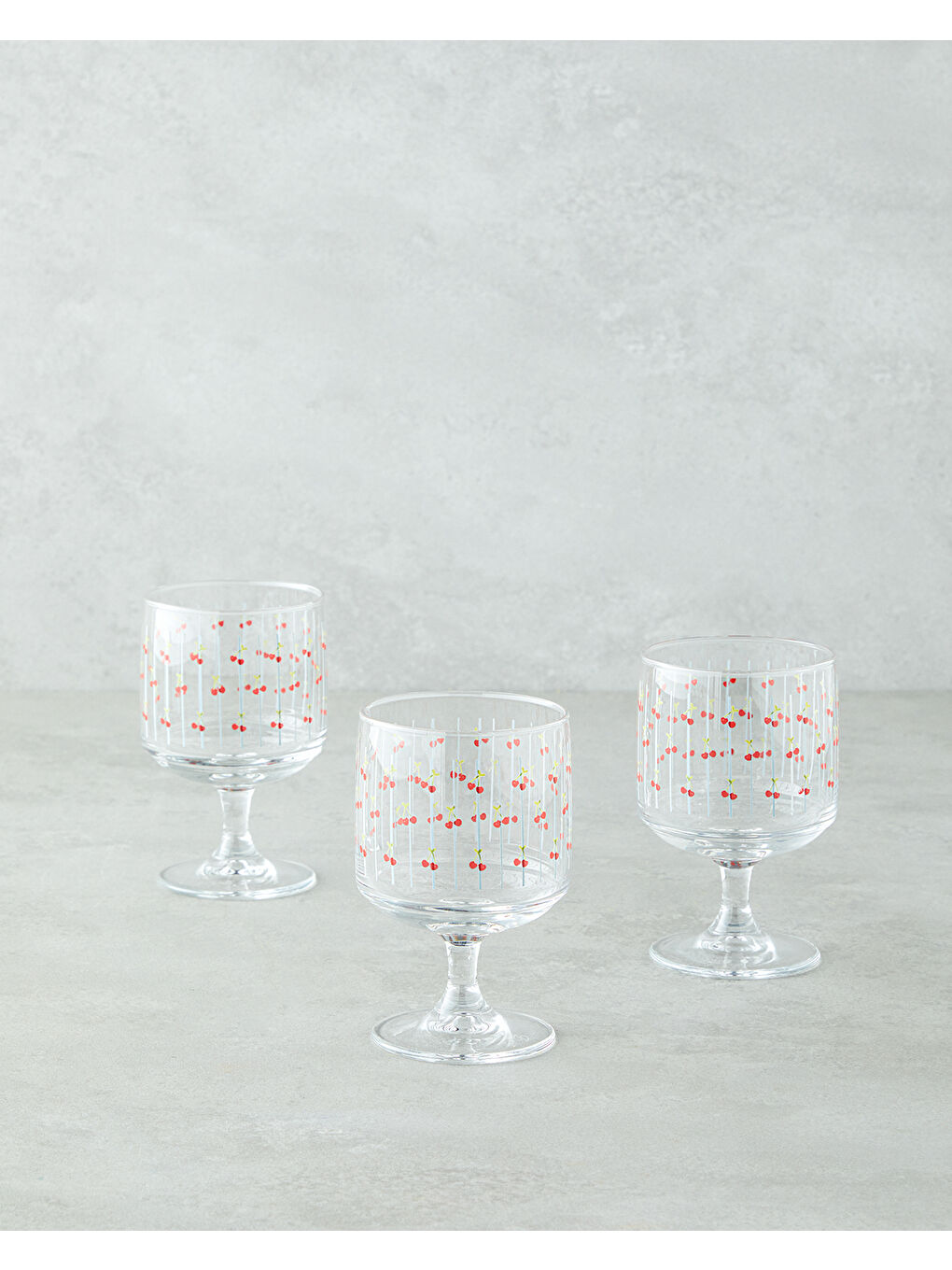 Cherries Cam 3'lü Cup 300 ml Kırmızı