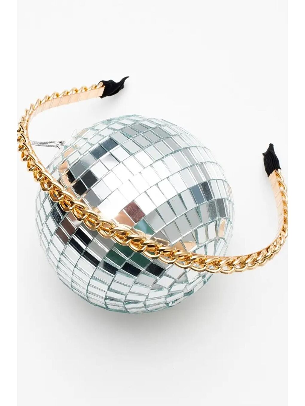 Sarı İnce Zincir Detaylı Vip Saç Tacı-1