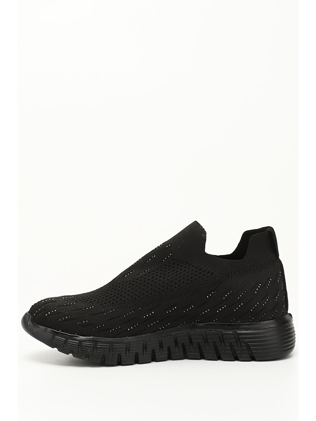 Mor Kadın ZÜMRÜT-SİYAH Triko Taşlı Memory Foam Tabanlıklı Comfort Sneaker-2