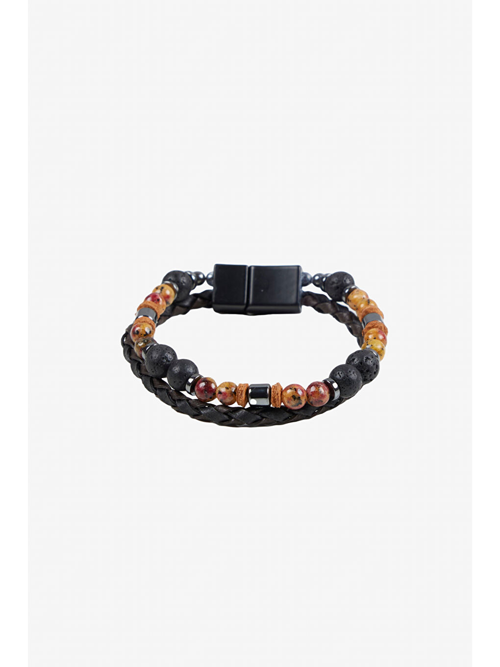 Kahverengi Erkek Kahve-Siyah Deri Bileklik