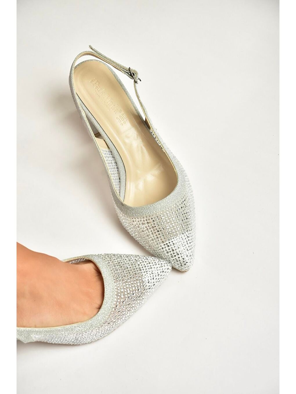 Gri Gümüş Kadın Topuklu Ayakkabı Y820403014-1