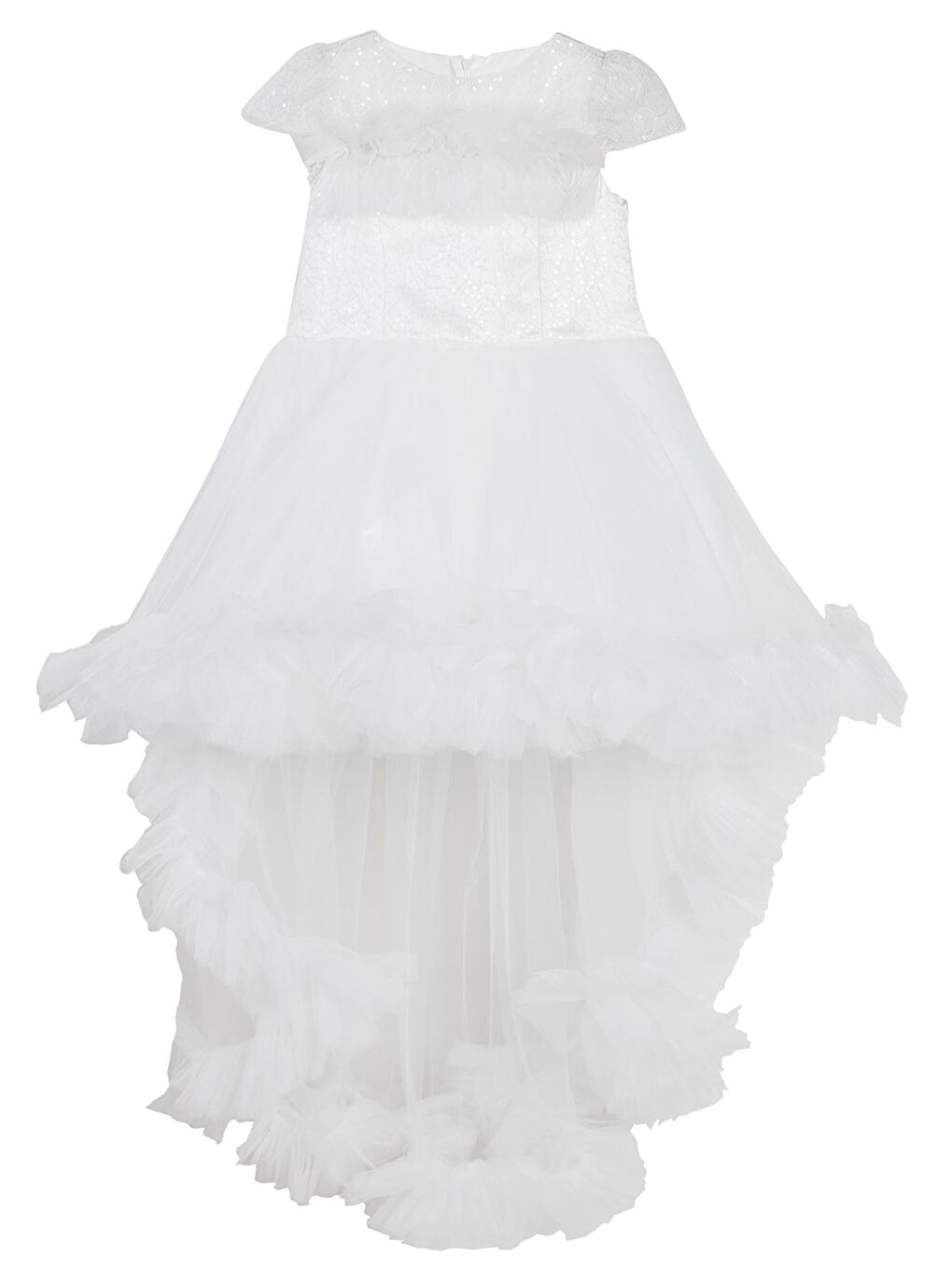Girls Kız Çocuk Abiye 6-14 Yaş Kırık Beyaz