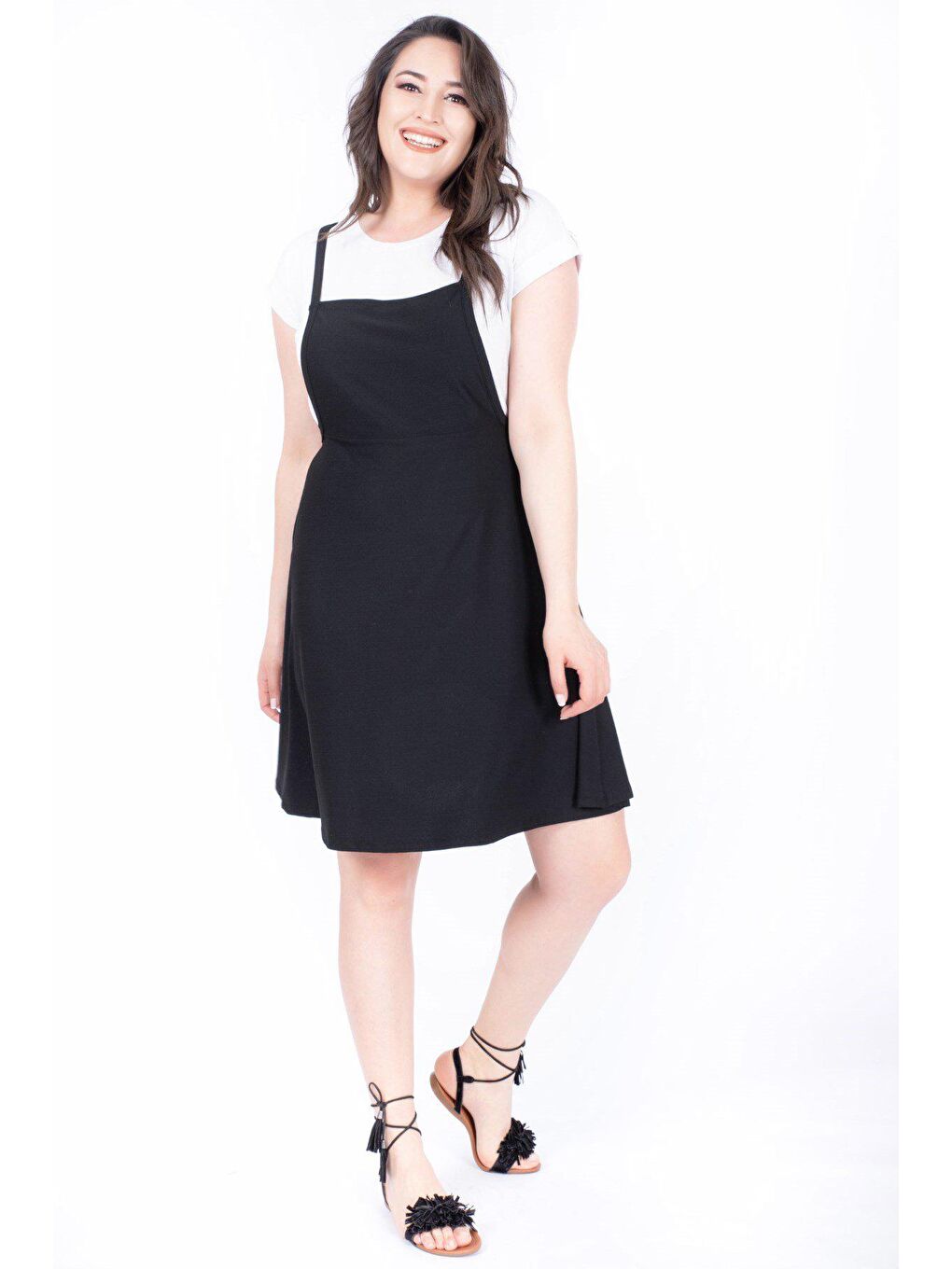 Siyah Kadın Salopet Elbise