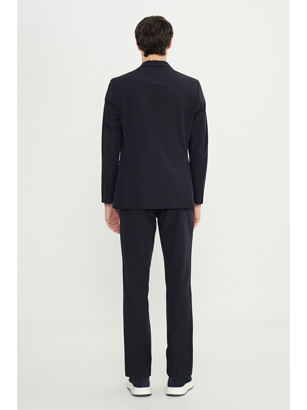 Erkek Lacivert Slim Fit Dar Kesim Kırlangıç Yaka Torba Cepli Esnek Takım Elbise-8