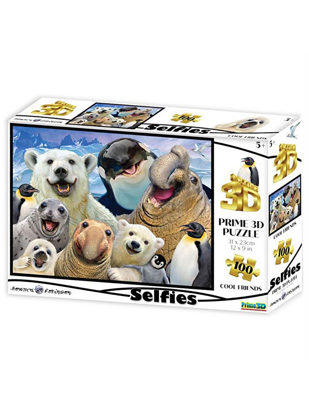 Prime 3D Karışık Kutup Hayvanları Selfie 100 Parça Puzzle 10695