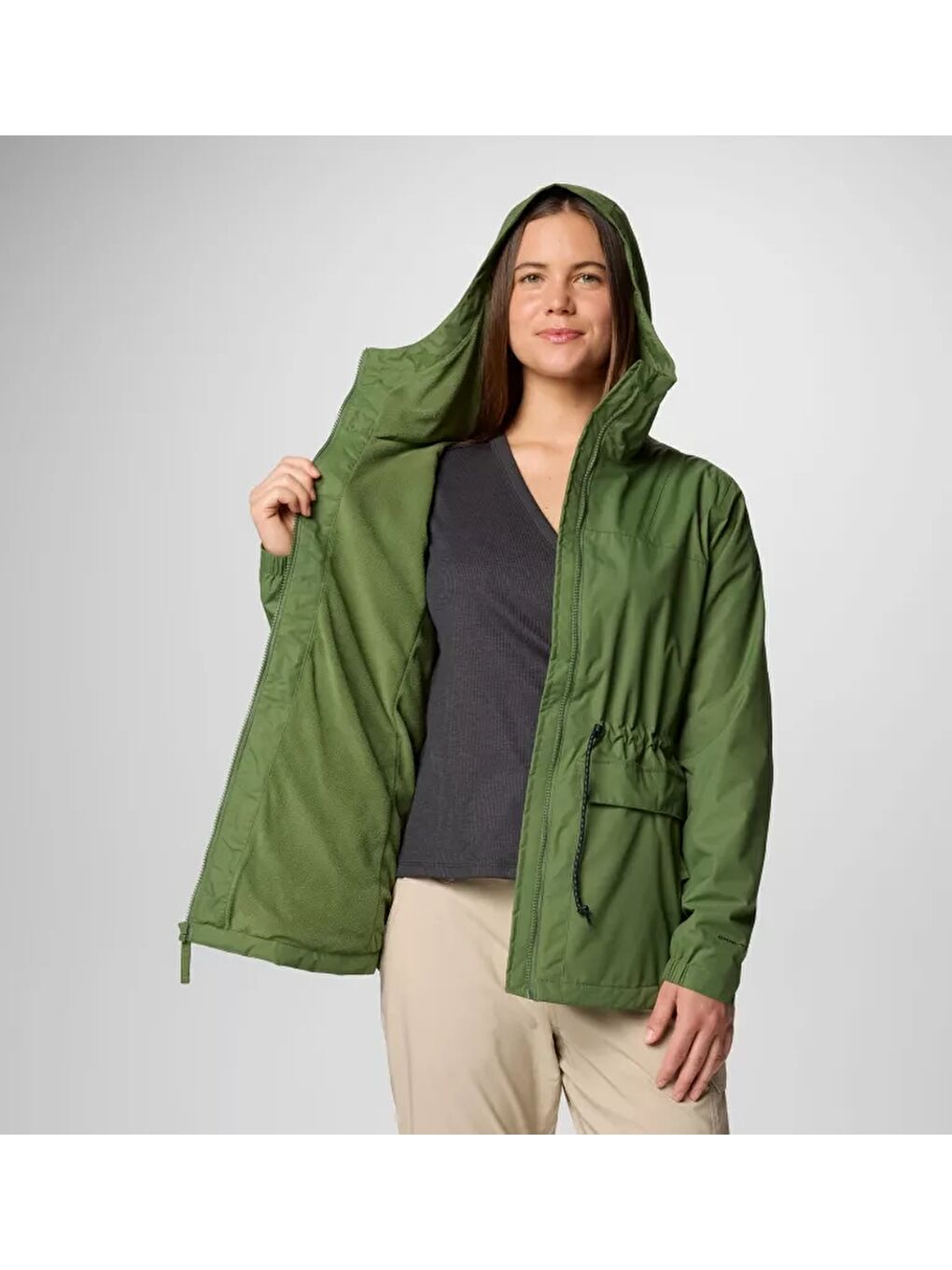 Columbia Yeşil Sweet Creek™ II Lined Rain Jacket Kadın  Outdoor Mont - 5