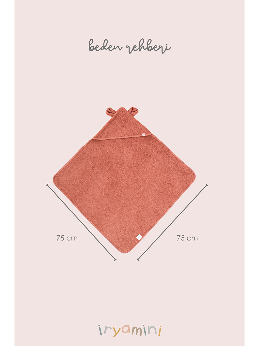 Kahverengi Tiny Bear Organik Pamuk Bebek Kundak Kiremit 75x75-1