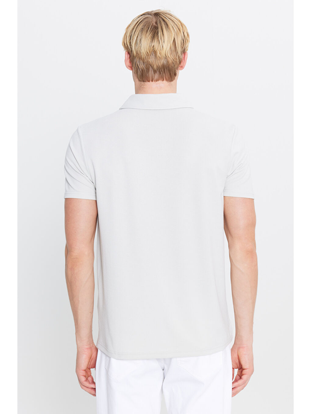 Bej Erkek Taş Standart Fit Normal Kesim Polo Yaka Tişört-4