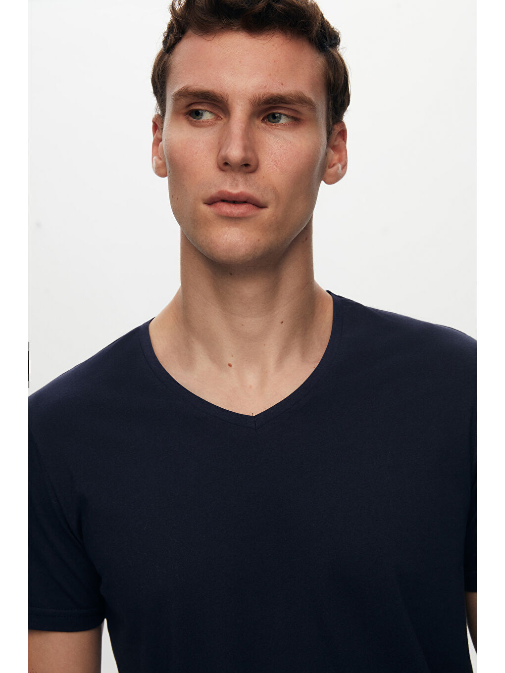 Regular Fit Lacivert %100 Pamuk T-Shirt-1
