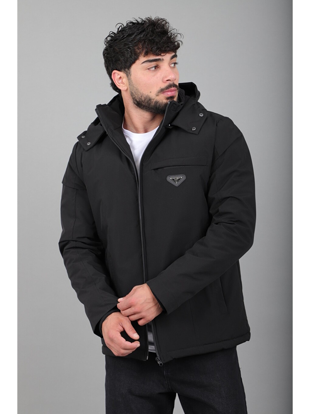 Siyah İçi Kürlü Spor Elastanlı Mont/kaban Pldp3016_50509-3