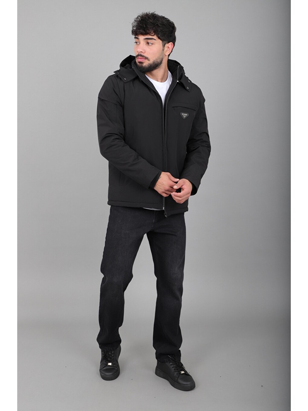 Siyah İçi Kürlü Spor Elastanlı Mont/kaban Pldp3016_50509-4
