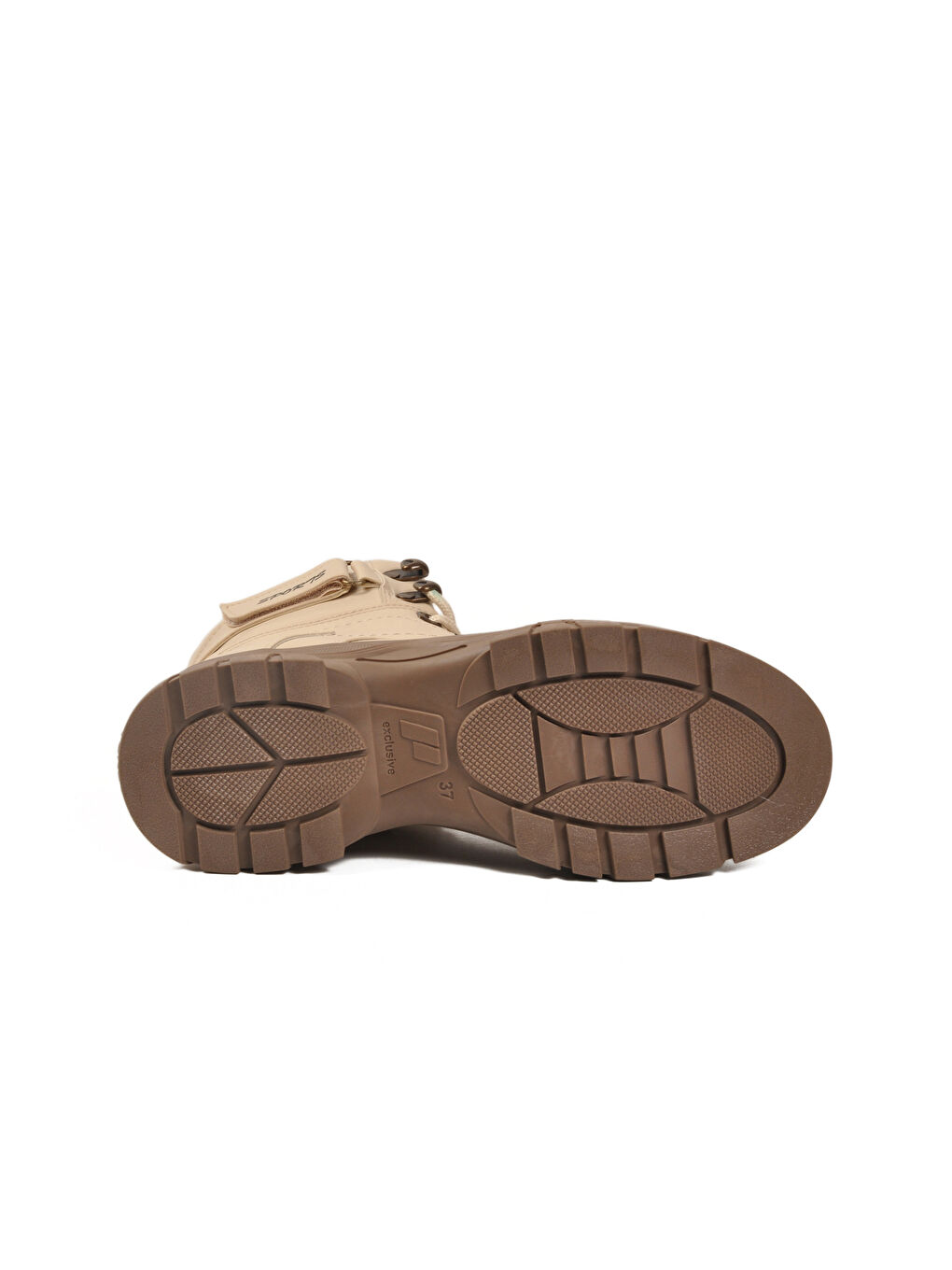 Bej Vizon İçi Polarlı Fermuarlı Kaymaz Taban Kadın Bot 24035 Z-4