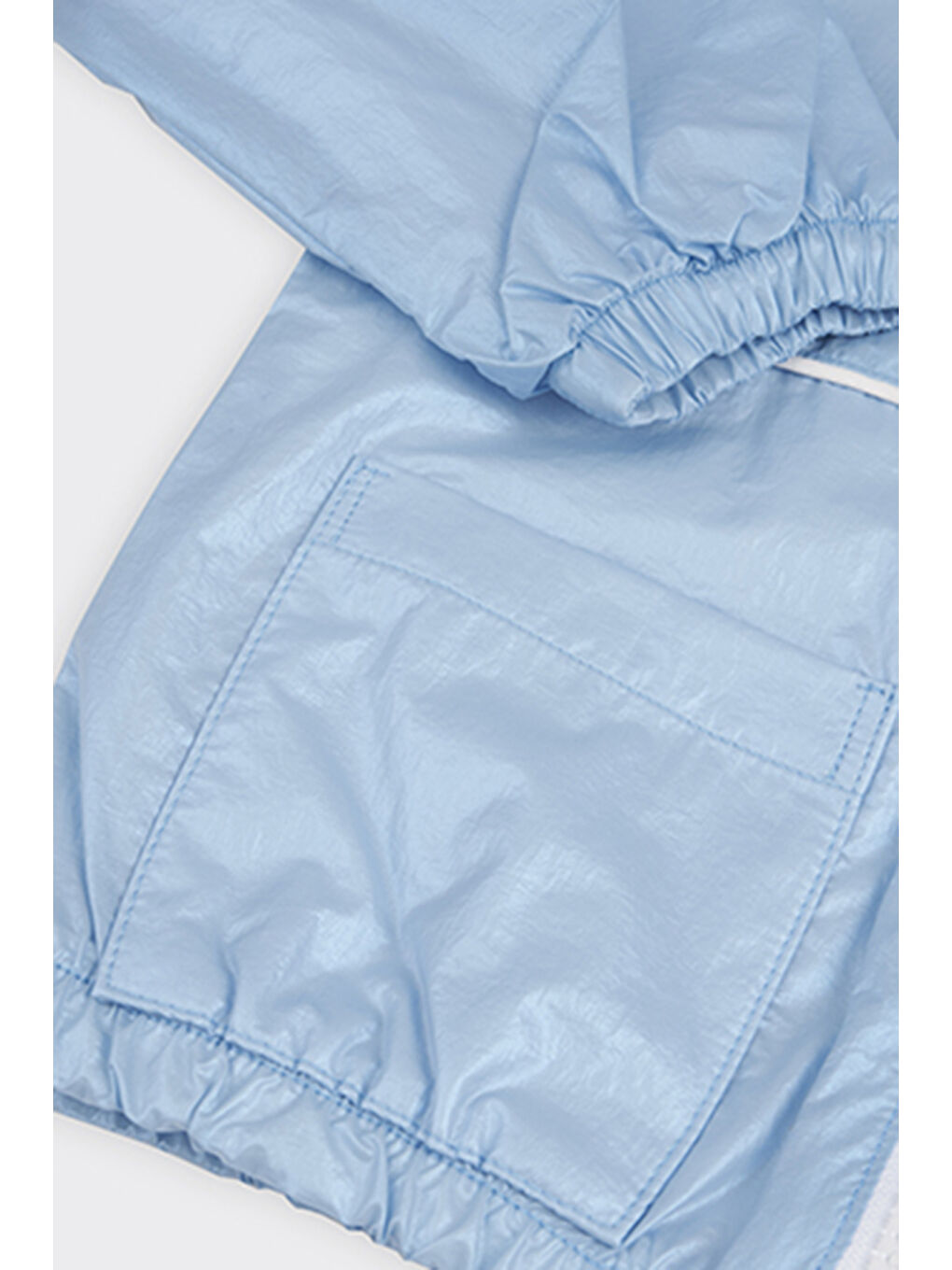 Erkek Bebek Kapüşonlu Mavi Yağmurluk-2