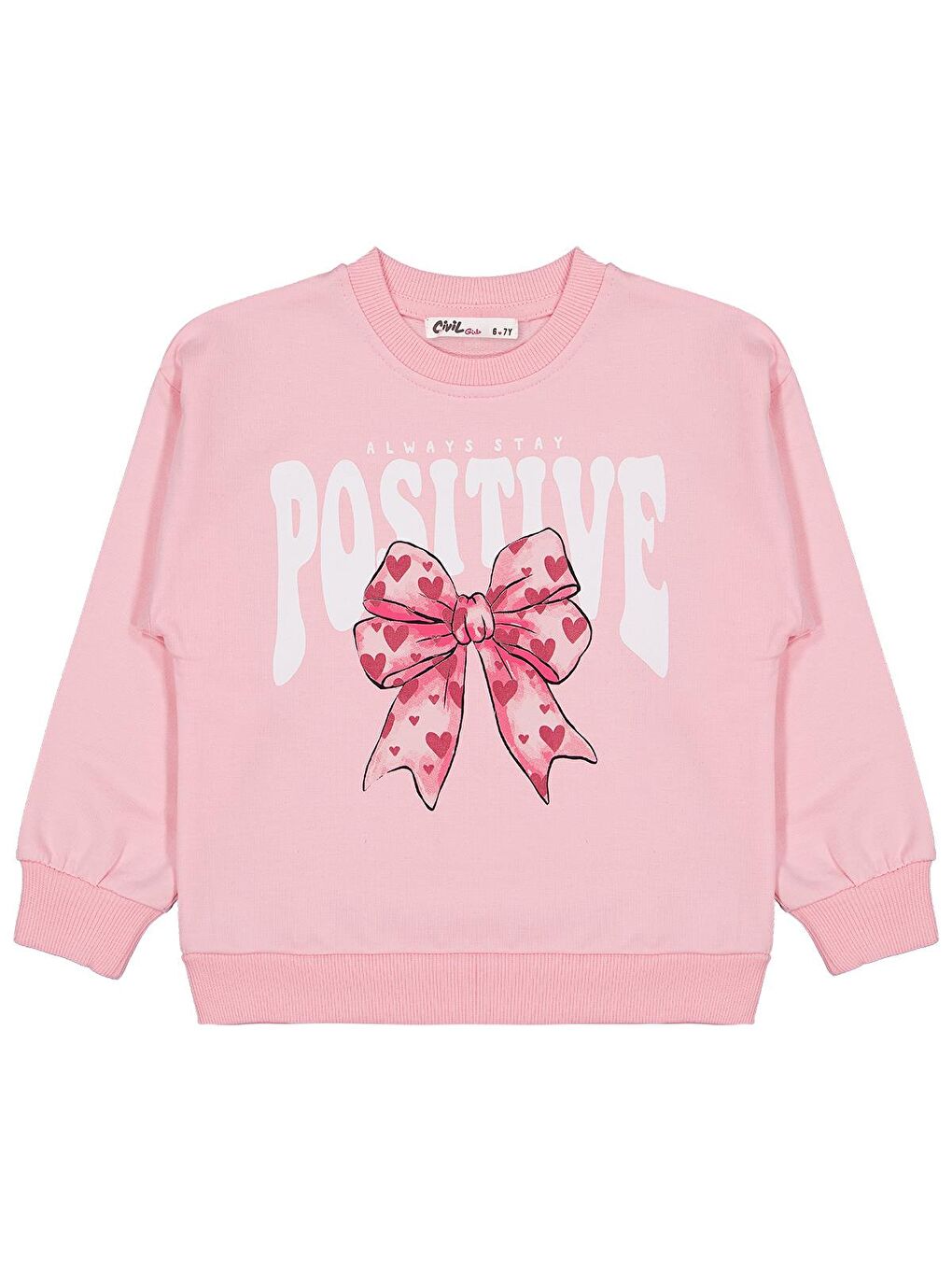 Beyaz Girls Fiyonk Baskılı 2'li Set 6-9 Yaş Sweatshirt - Standart-3