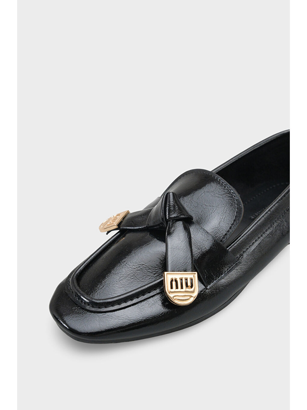 Siyah Janessa Metal Tokalı Yumuşak Kadın Loafer Ayakkabı-2