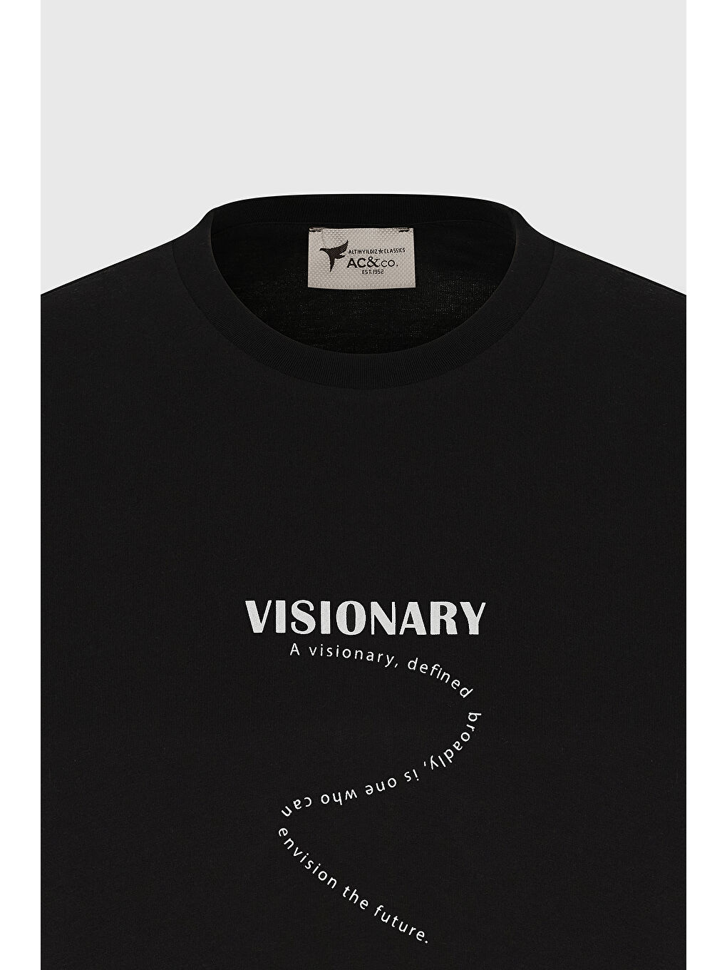 Erkek Siyah Oversize %100 Pamuk Bol Kesim Bisiklet Yaka Baskılı Tişört-9