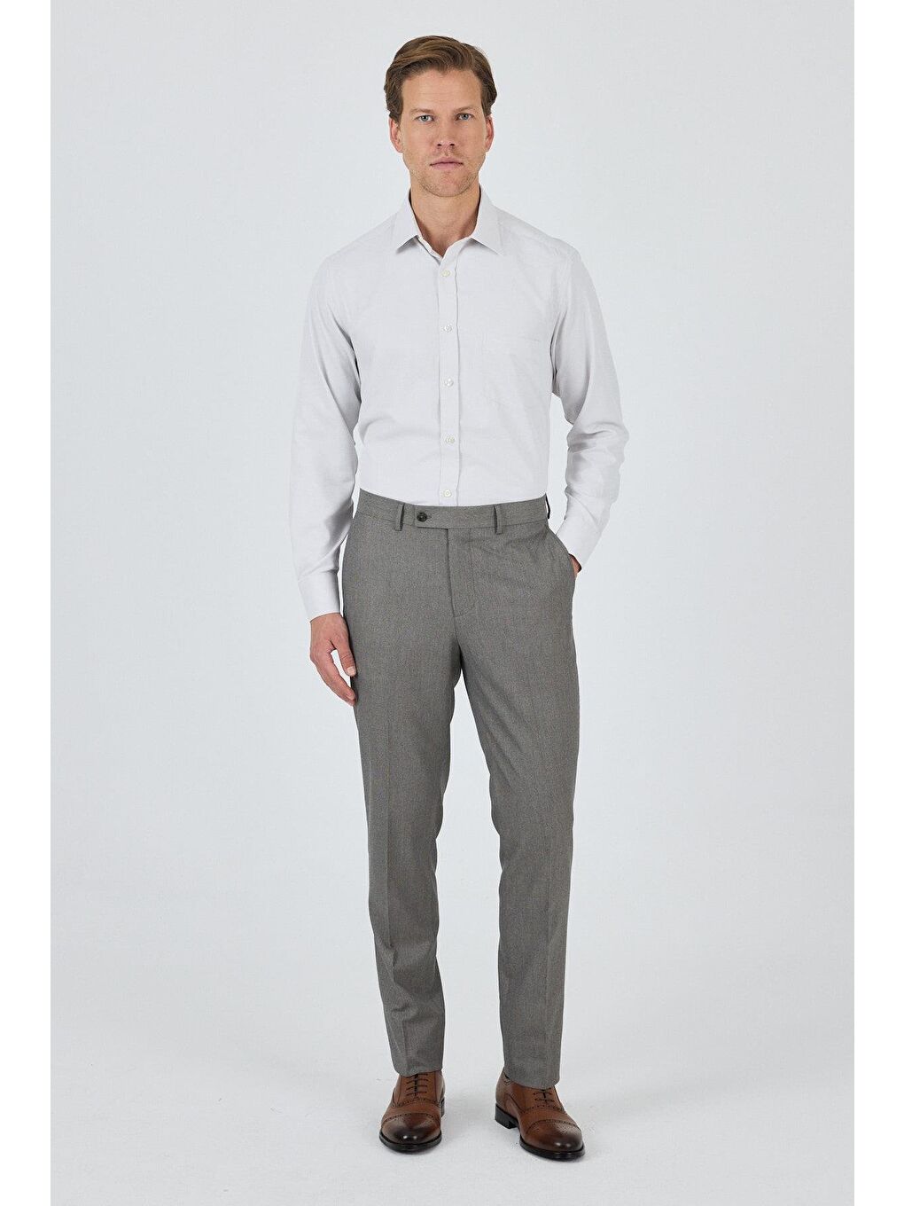 Bej Esnek Yandan Cepli Comfort Fit Classic Pantolon 1003250154-1