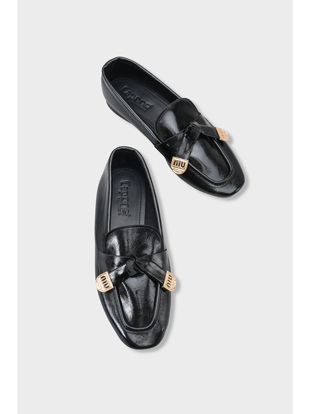 Siyah Janessa Metal Tokalı Yumuşak Kadın Loafer Ayakkabı-5