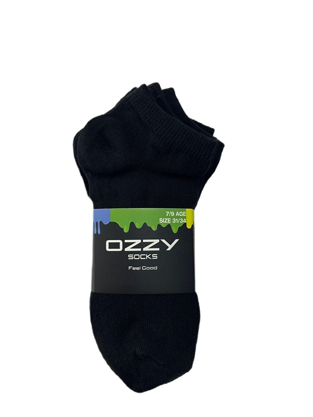 OZZY SOCKS Siyah 5 Çift Siyah Renkli Pamuklu Çocuk Kısa Patik Çorap