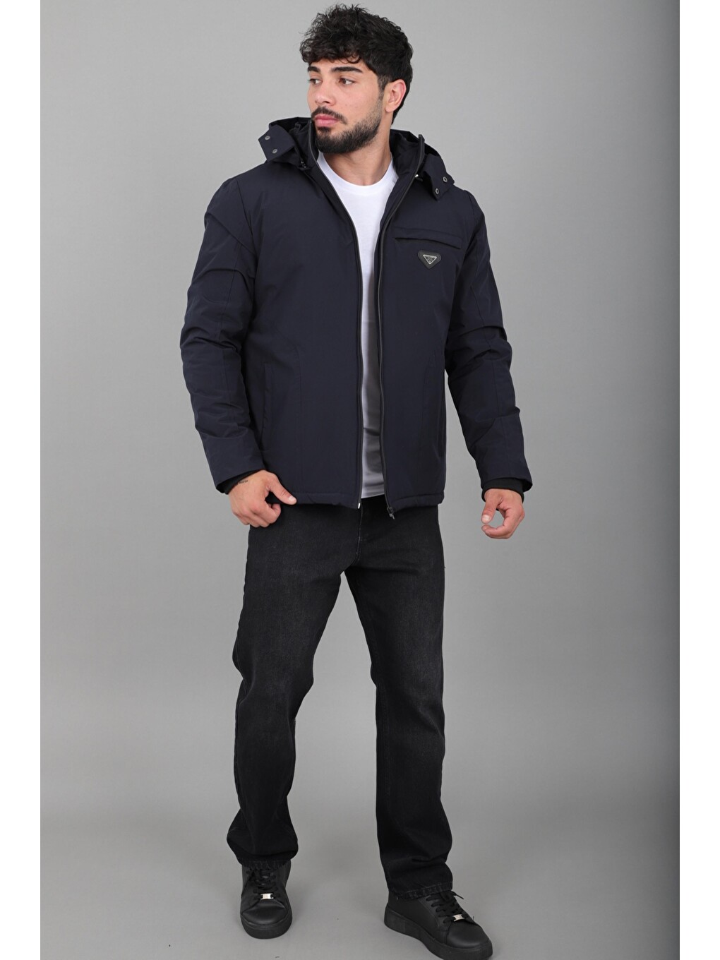 Lacivert İçi Kürlü Spor Elastanlı Mont/kaban Pldp3016_50509-3