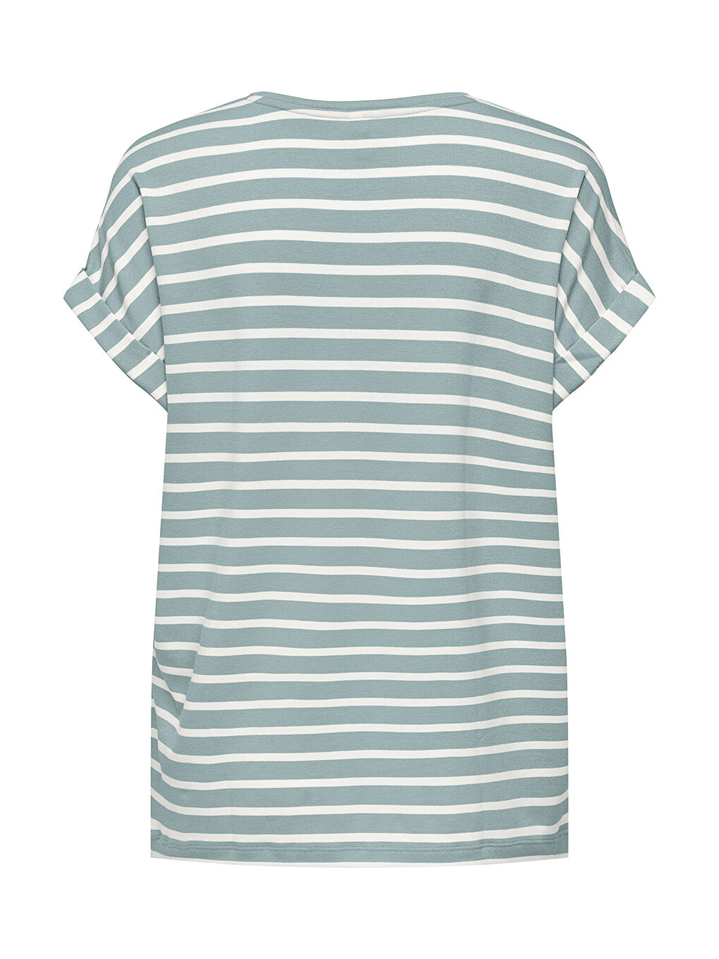 Yeşil Onlmoster Çizgili Relaxed Fit V Yaka T Shirt 15319825-1