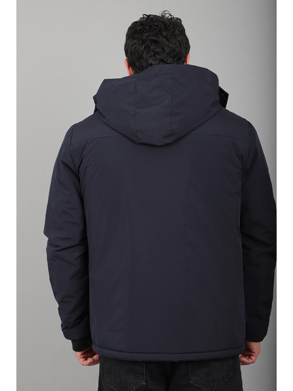 Lacivert İçi Kürlü Spor Elastanlı Mont/kaban Pldp3016_50509-4