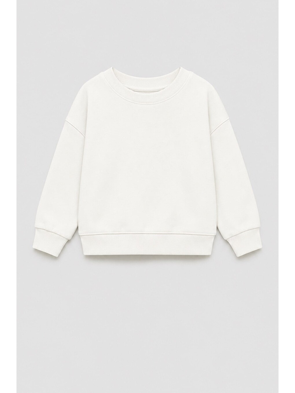 Ekru Unisex Çocuk 3 İplik Kumaş Pamuklu Sırt Baskılı Sweatshirt-1